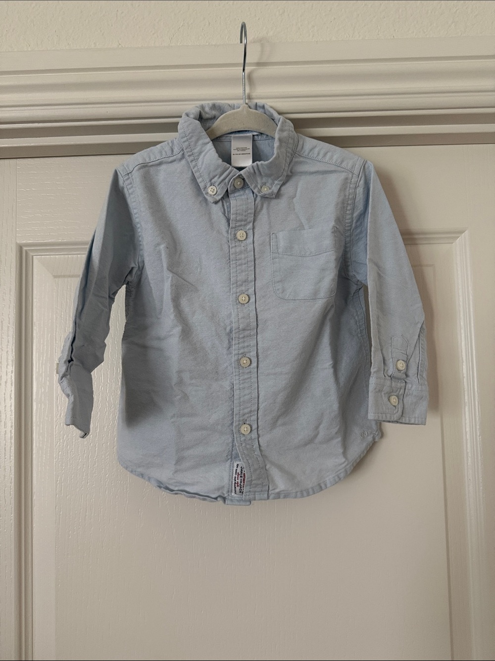 Janie and Jack Pale Blue Button-Front Shirt